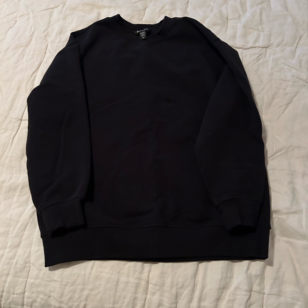 Athleta Forever Fleece Crewneck Sweatshirt size medium in black